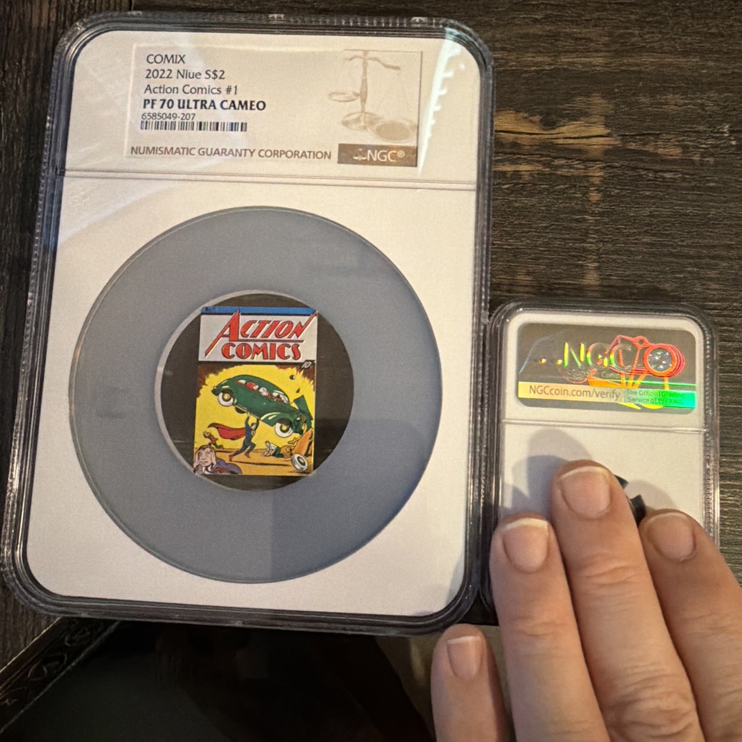 2022 Niue Comix PF 70 ULTRA CAMEO NGC Action Comics # 1 Superman Book Coin5