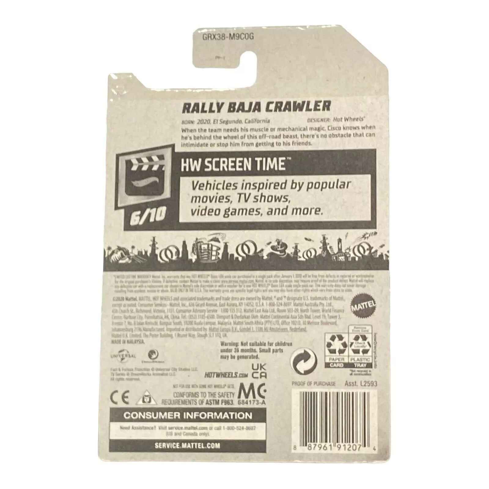 Hot Wheels (Black) Rally Baja Crawler - Screen Time Series 6/10 - Fast & Furious Spy Racers