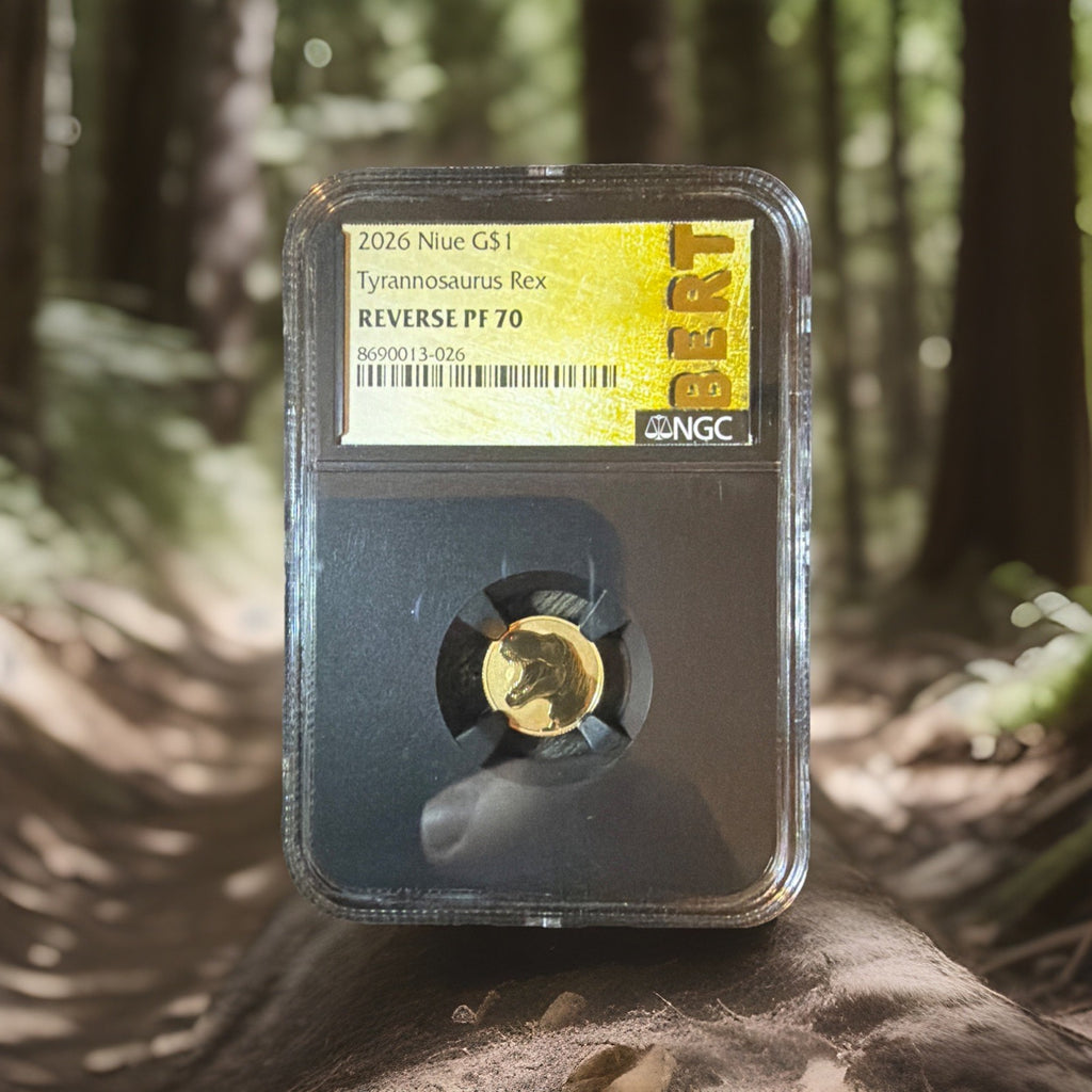 **NEWEST RELEASE** 2026 Niue Tyrannosaurus Reverse Proof PF70 1g Gold Coin 0