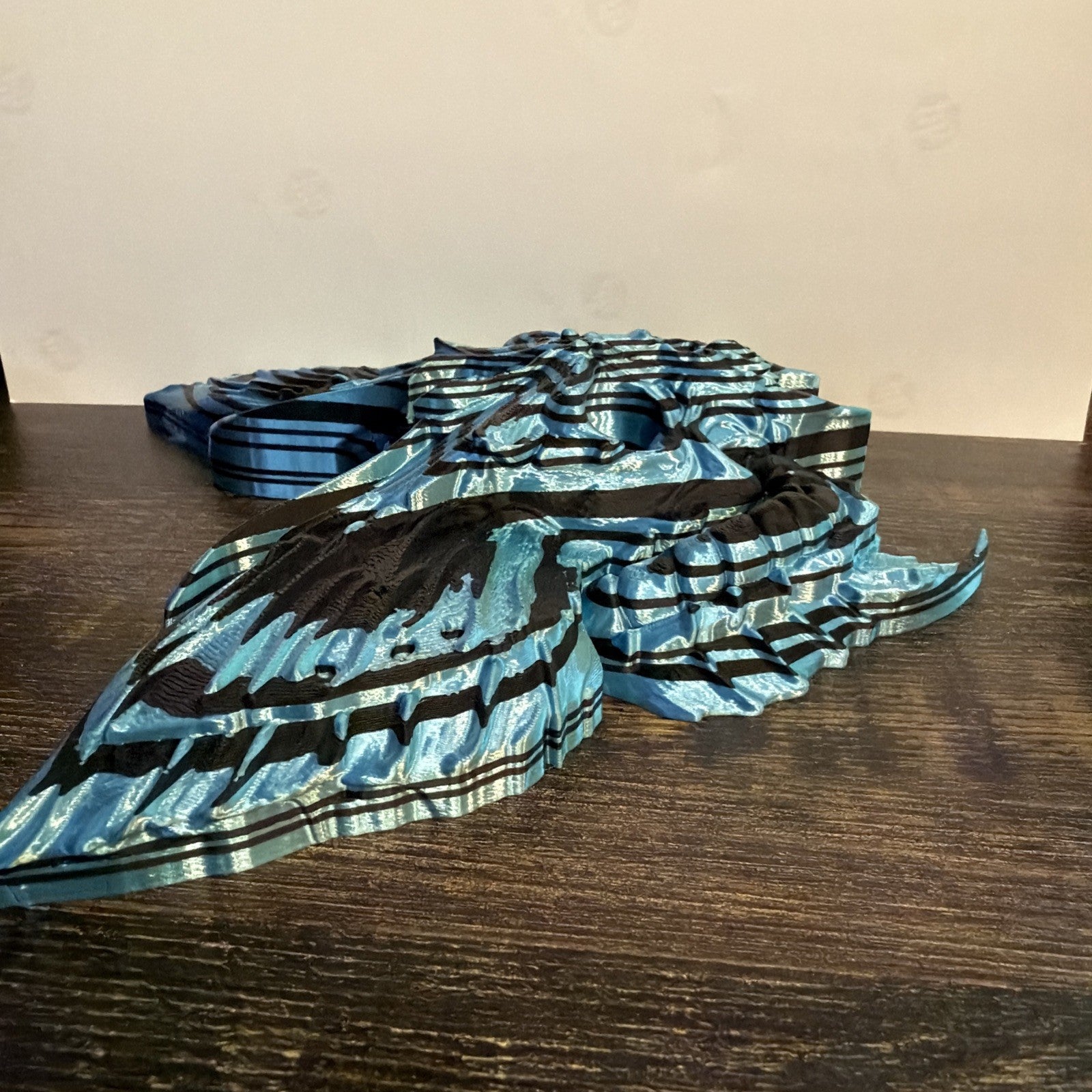 Teal Black Butterfly-skeleton face wall decor 3D Print4