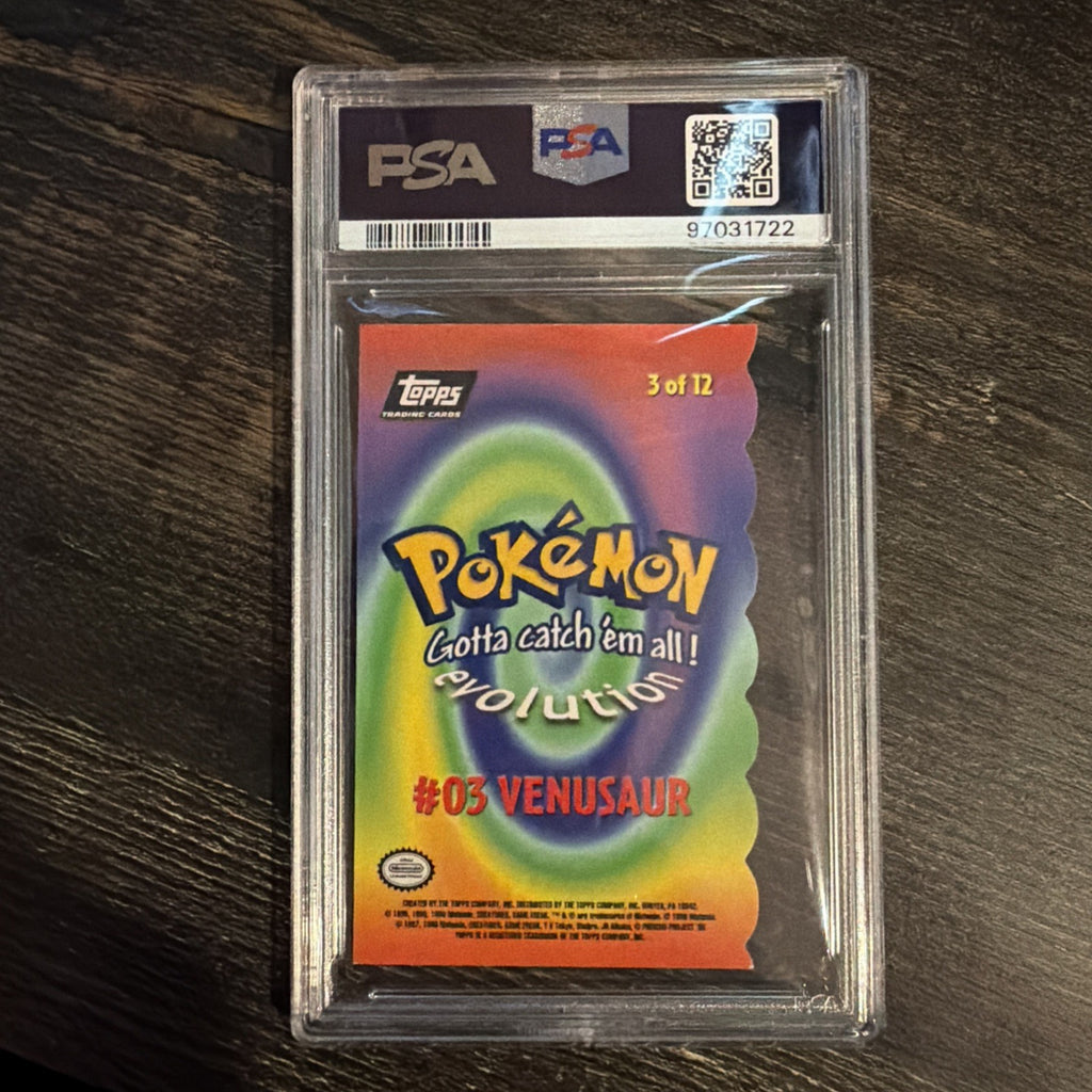 Venusaur #E3/12 PSA 7 1999 Topps Pokemon Movie Edition Blue Logo1