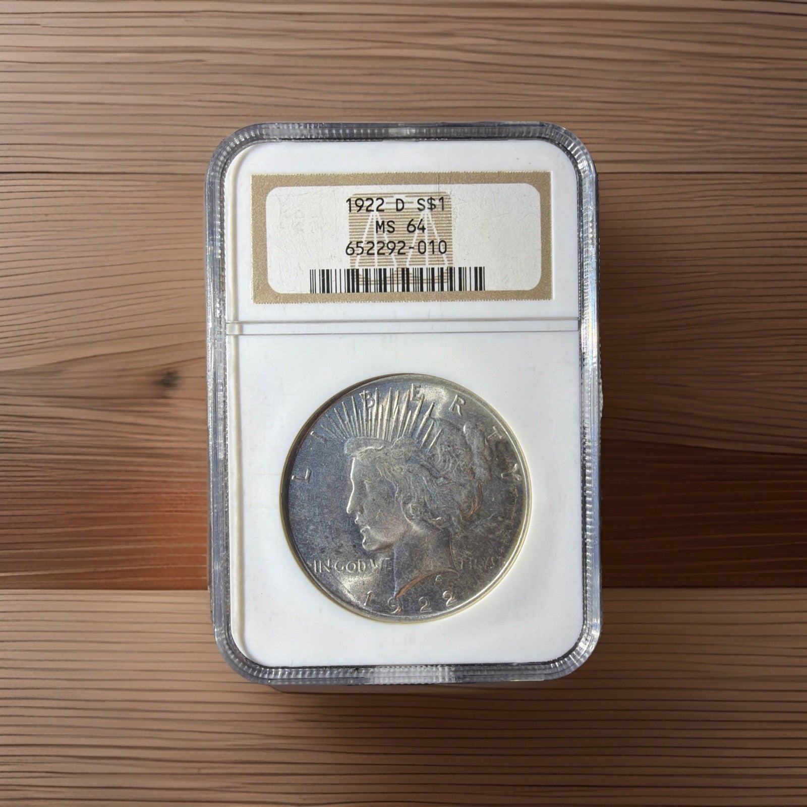 1922 D PEACE DOLLAR NGC MS 64 A TOUGHER DATE, NICE SILVER SATIN0