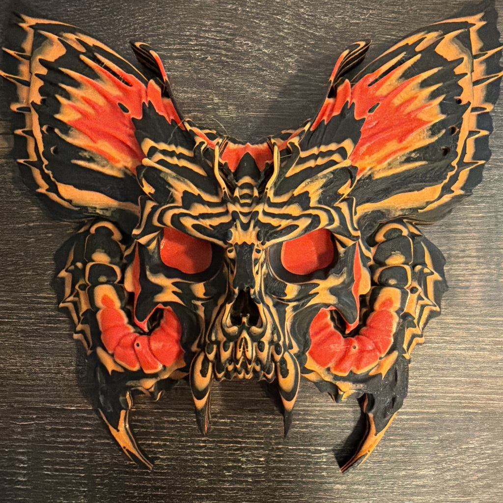 Fire burst Butterfly-skeleton face wall decor 3D Print5