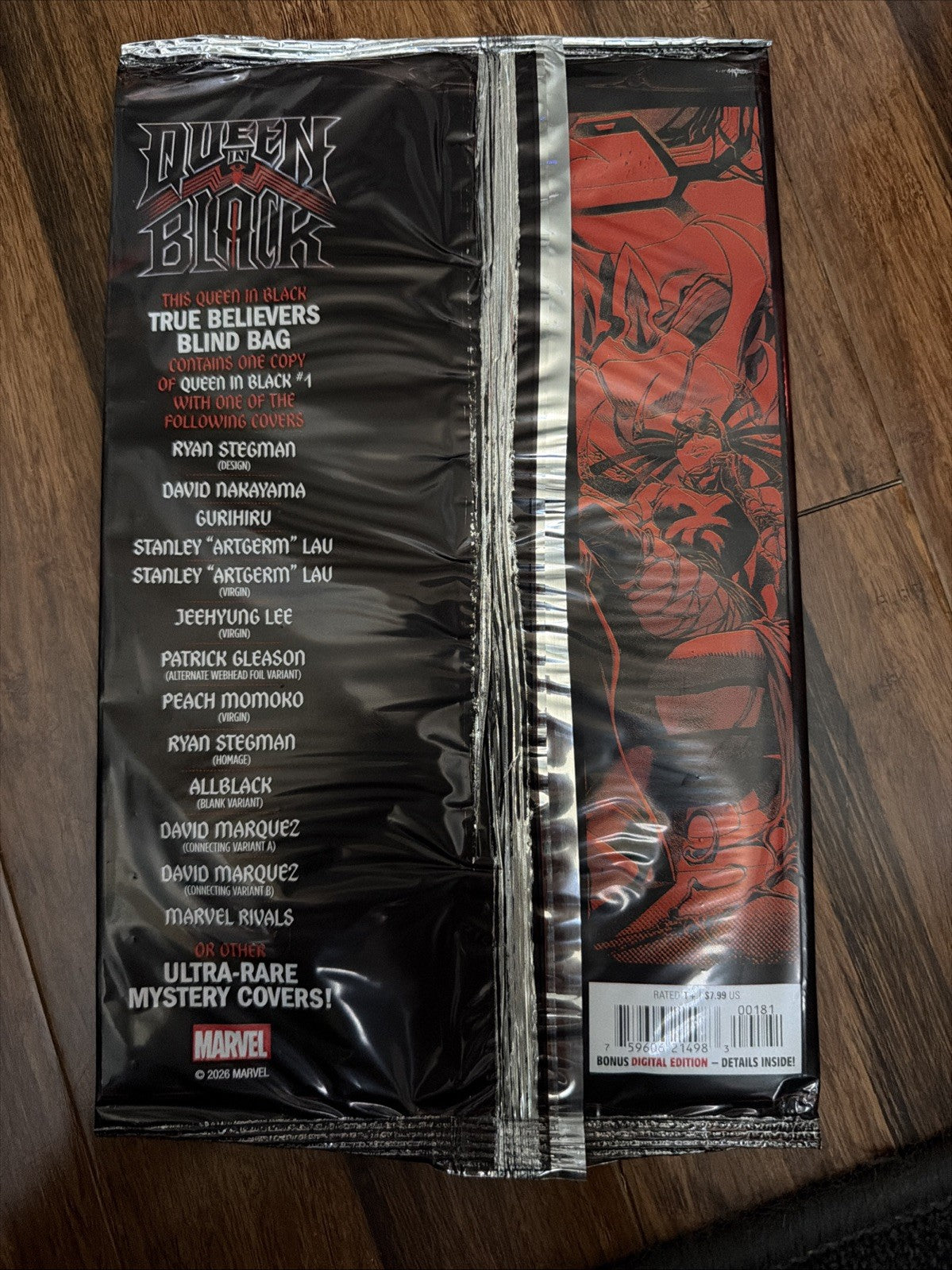 QUEEN IN BLACK #1 TRUE BELIEVERS BLIND BAG. NEW MARVEL  SEALED1