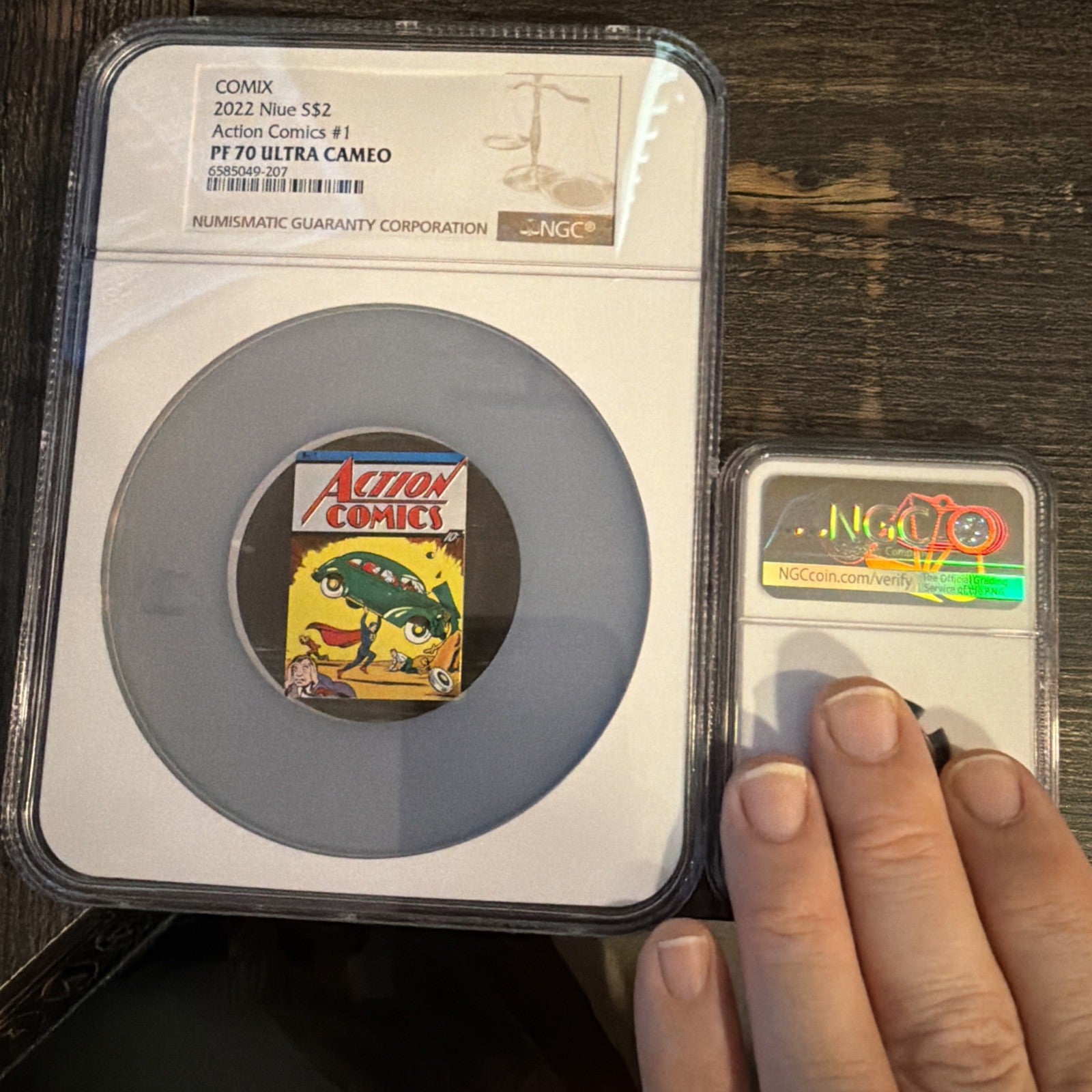 2022 Niue Comix PF 70 ULTRA CAMEO NGC Action Comics # 1 Superman Book Coin5