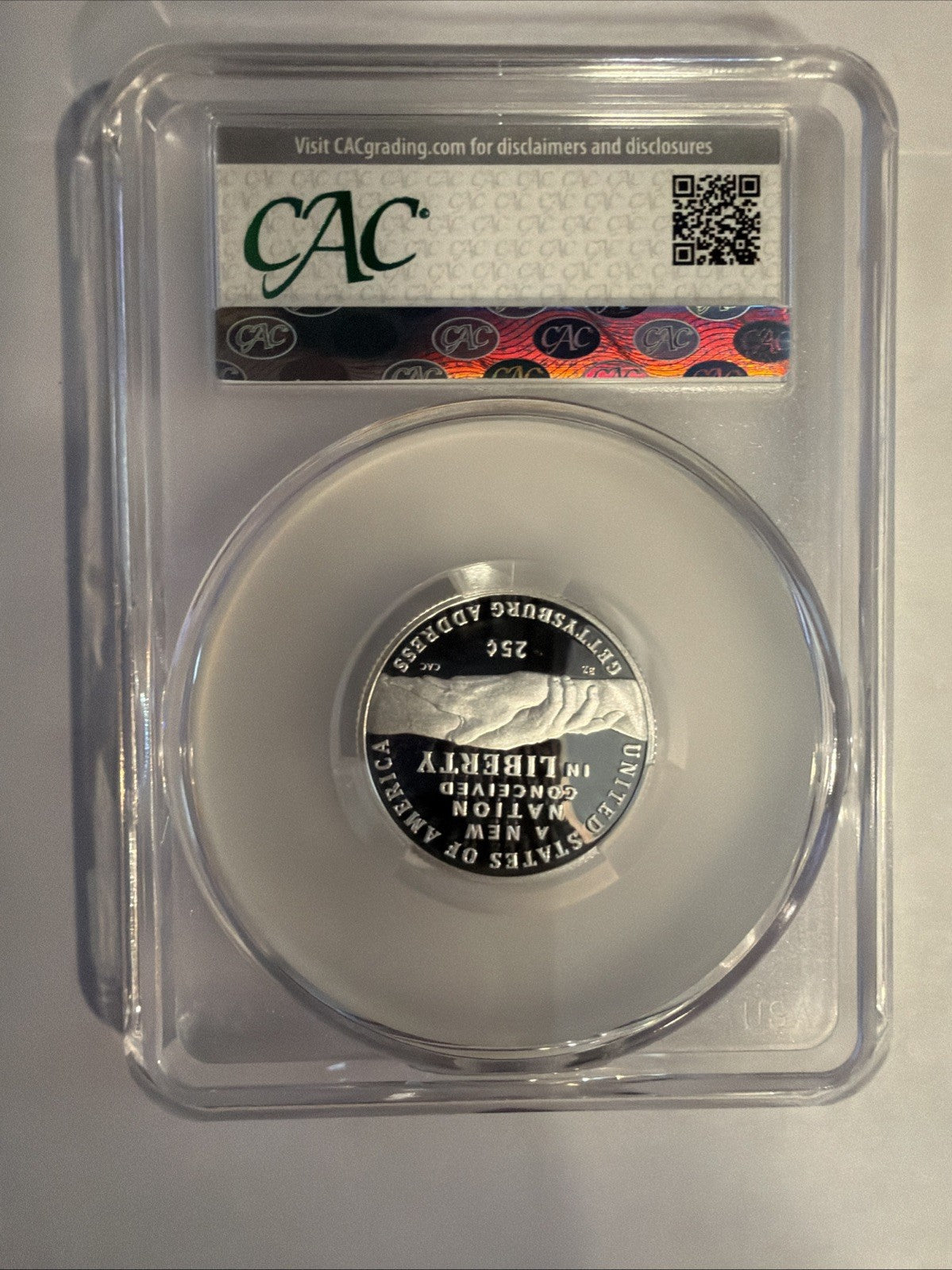1776-2026 S Silver Gettysburg Address Quarter CAC PR69 DCAM3