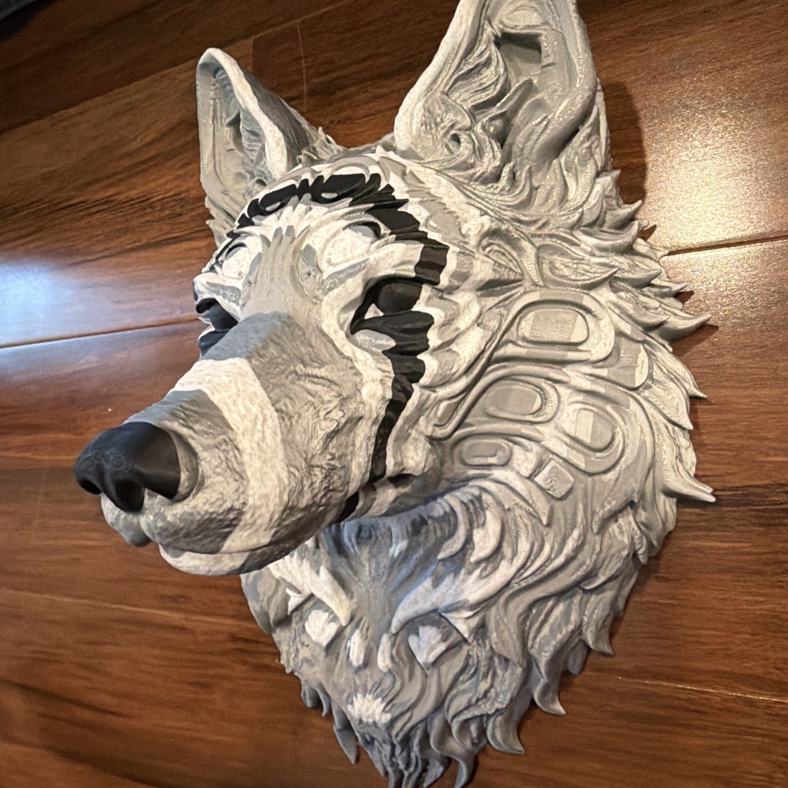3d Print Wolf Head wall art1