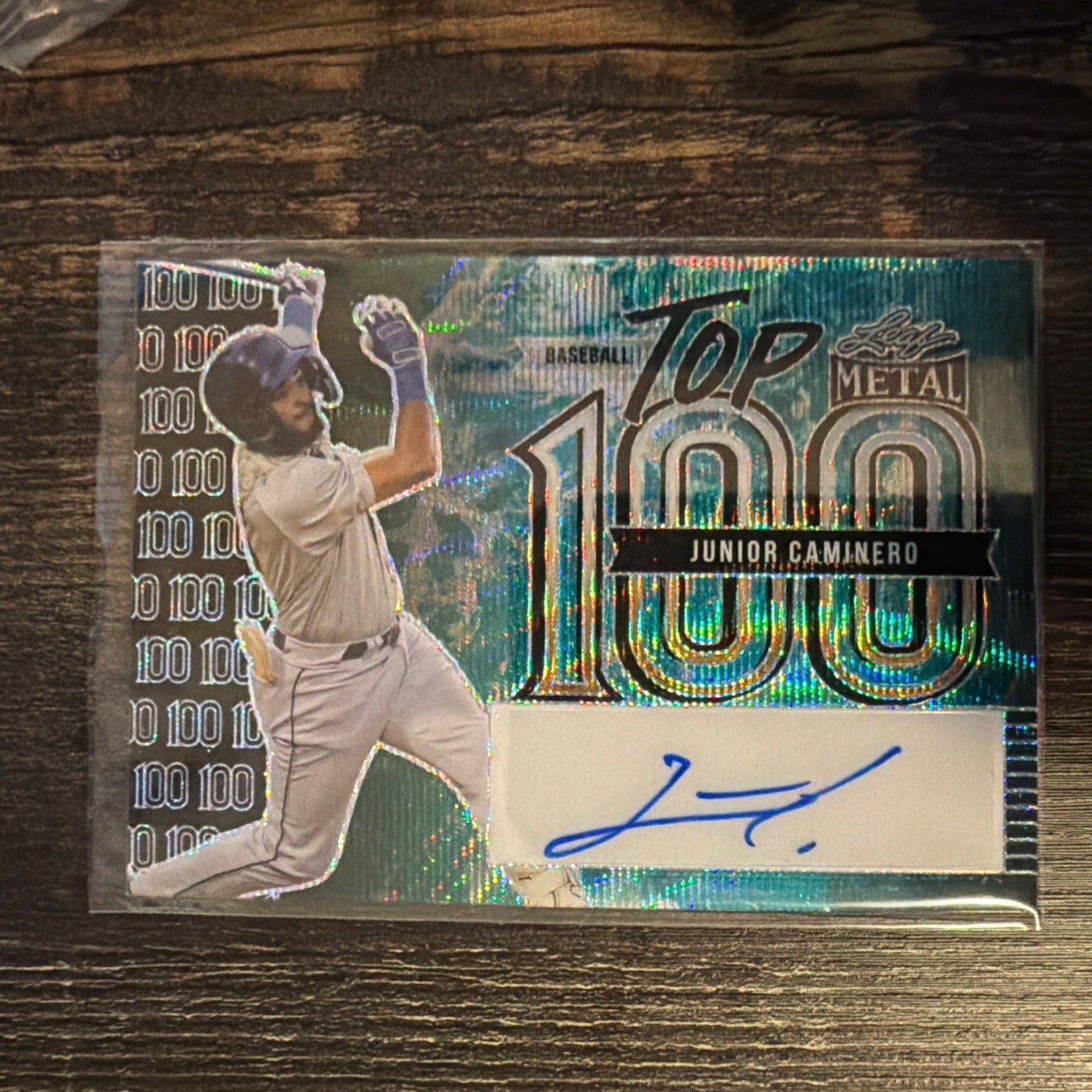 2023 Leaf Metal Junior Caminero Auto Rookie SP 6/6 Top 100 Green MINT!0