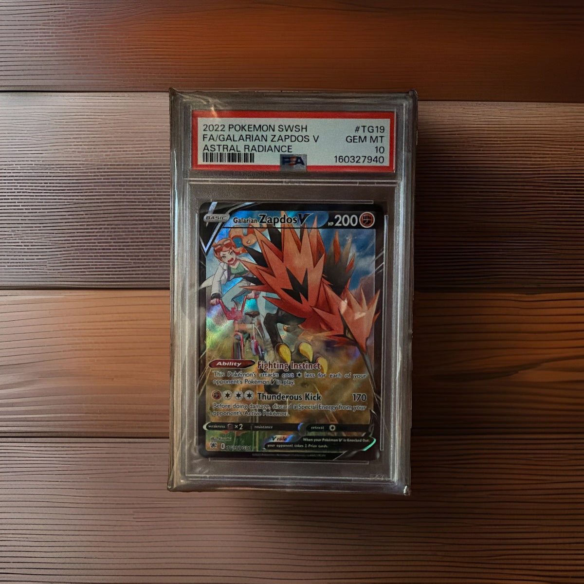 2022 Pokémon SWSH Astral Radiance Galarian Zapdos V PSA 100