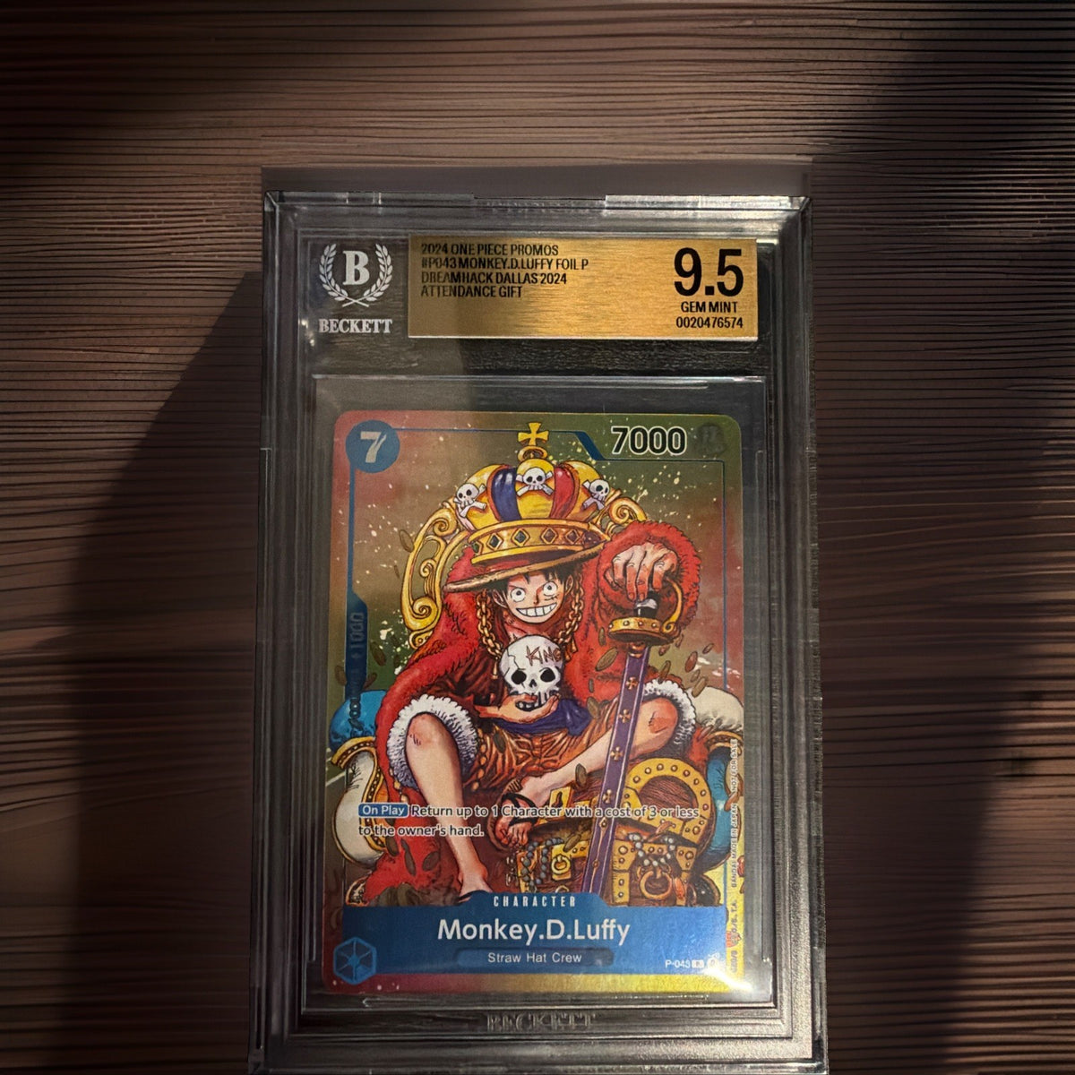 2022-24 ONE PIECE PROMOS DREAMHACK DALLAS 2024 - P #P043 MONKEY.D.LUFFY BGS 9.50