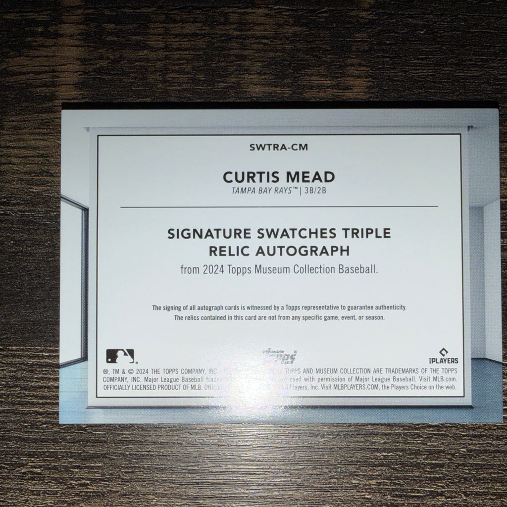 2024 Topps Museum Signature Swatches Triple Curtis Mead SWTRA-CM /99 AU, MEM, RC1