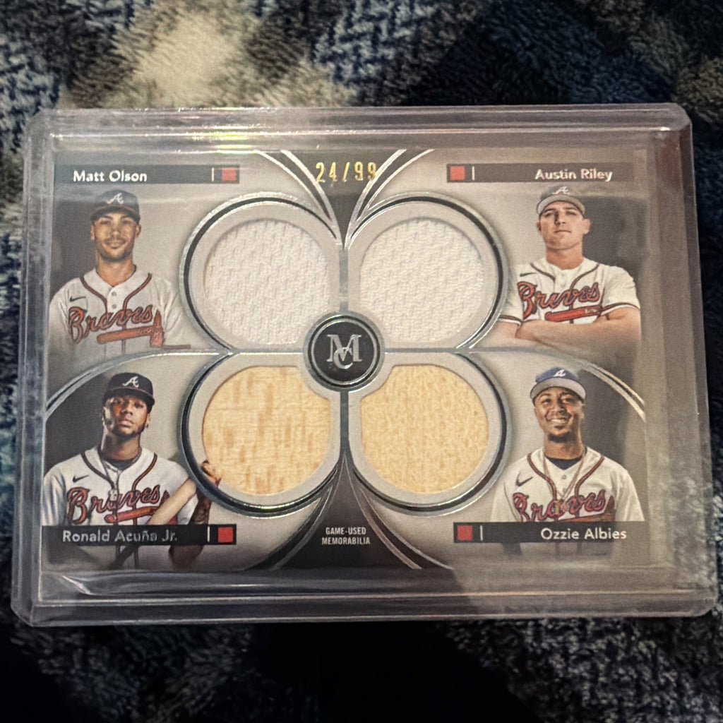 2024 Topps Musm Col Prim Pieces Quad Relics Acuña Jr., Albies, Olson #FPQR-ORAA 0