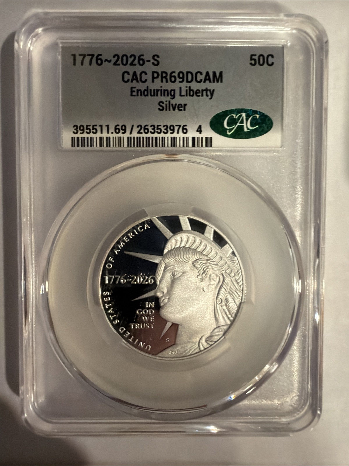 1776 - 2026-S 50C Enduring Liberty Silver Half Dollar Proof PR69DCAM CAC0