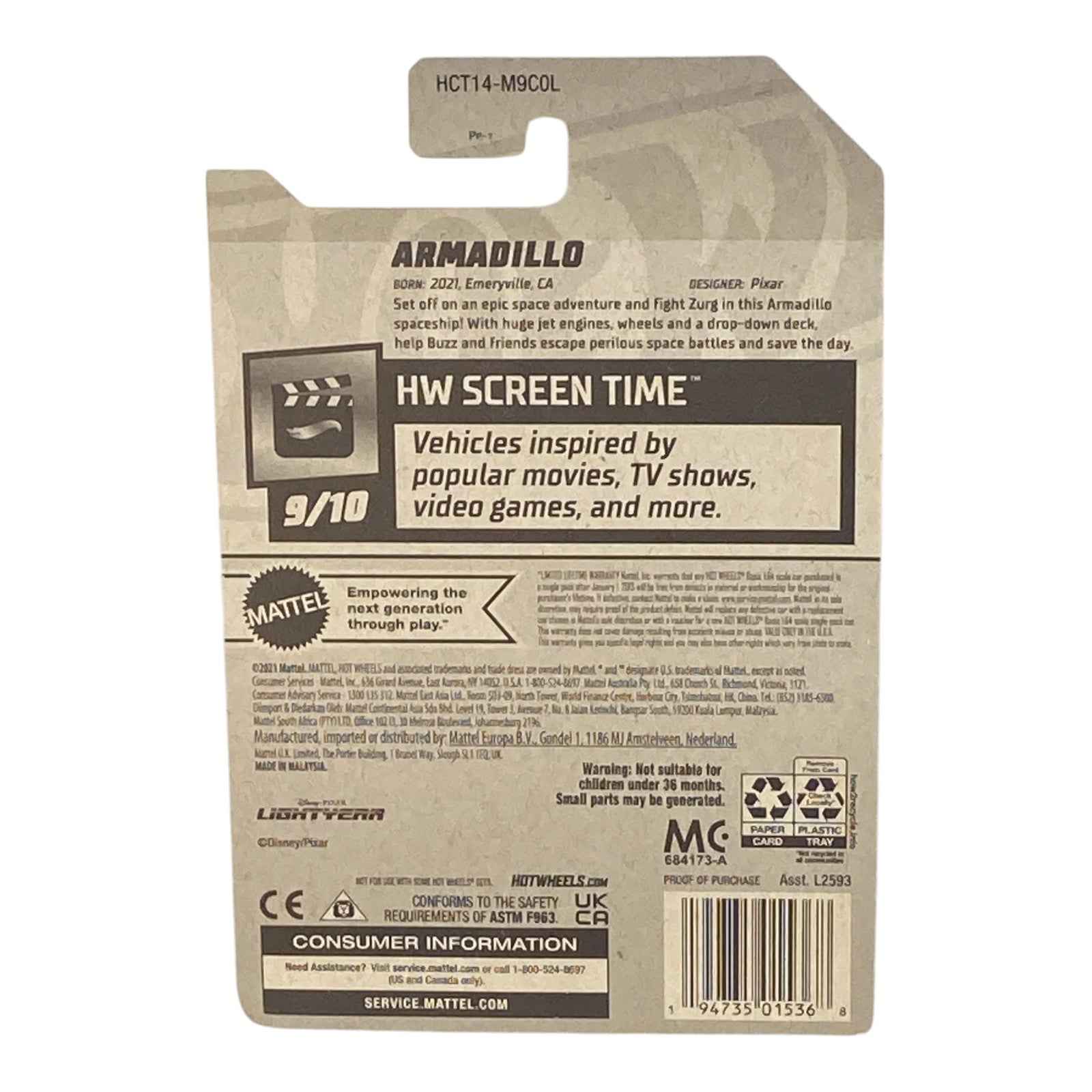 Hot Wheels Armadillo - Screen Time Series 9/10