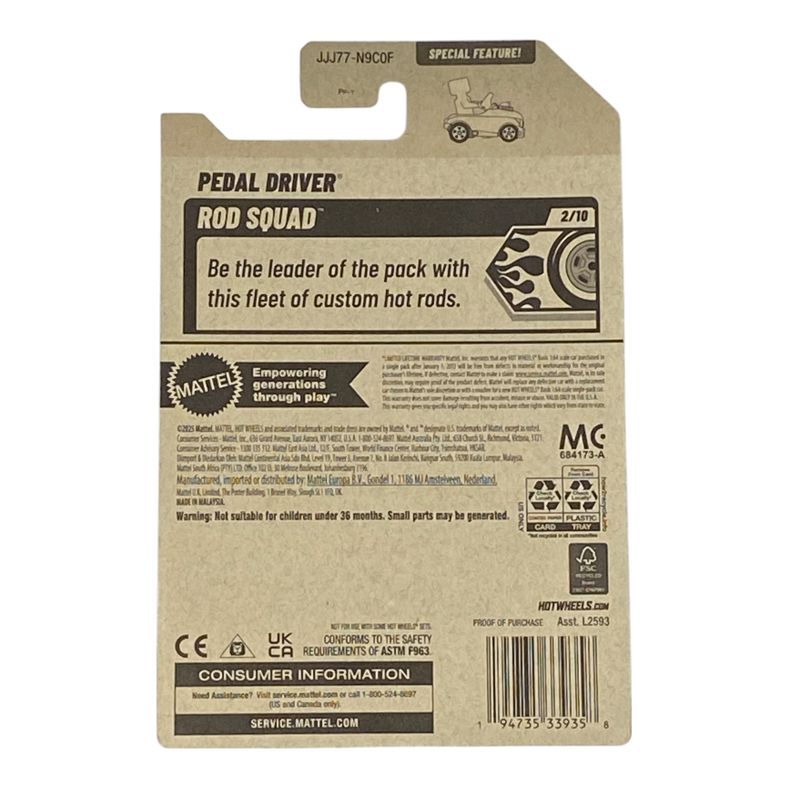 Hot Wheels Pedal Driver - Rod Squad Series 2/10