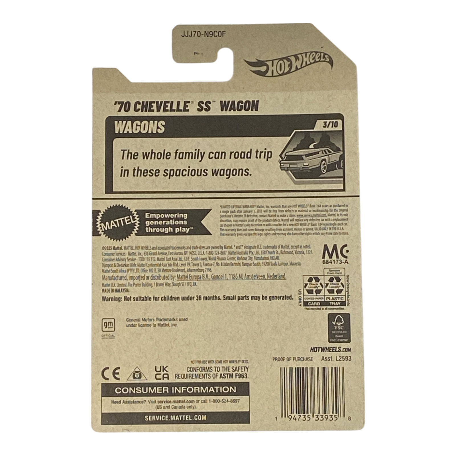 Hot Wheels '70 Chevelle SS Wagon - Wagons Series 3/10