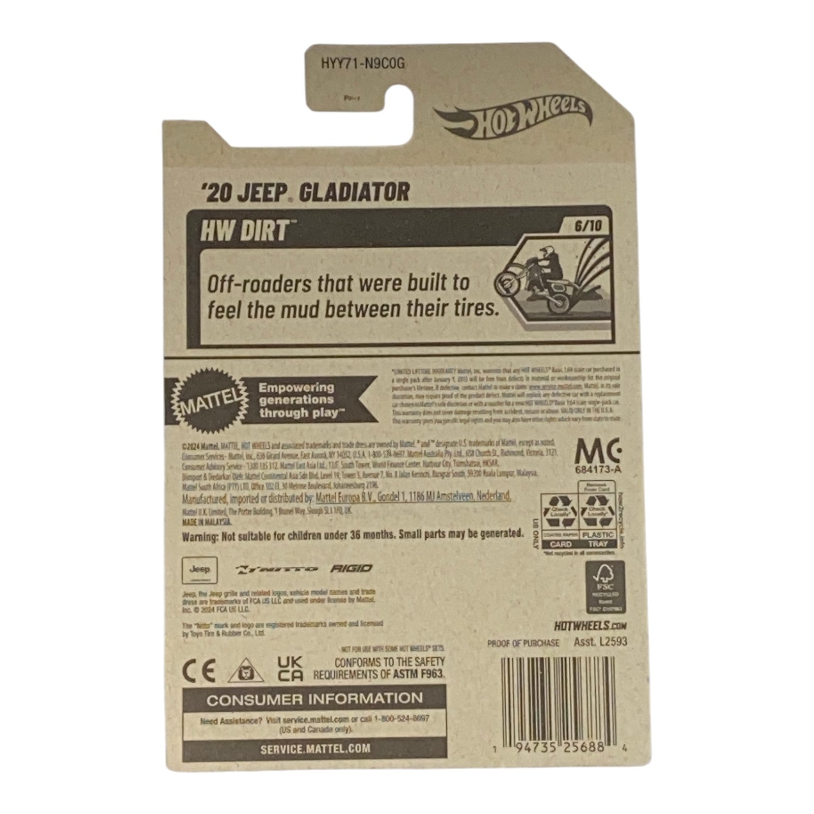 Hot Wheels '20 Jeep Gladiator - HW Dirt Series 6/10