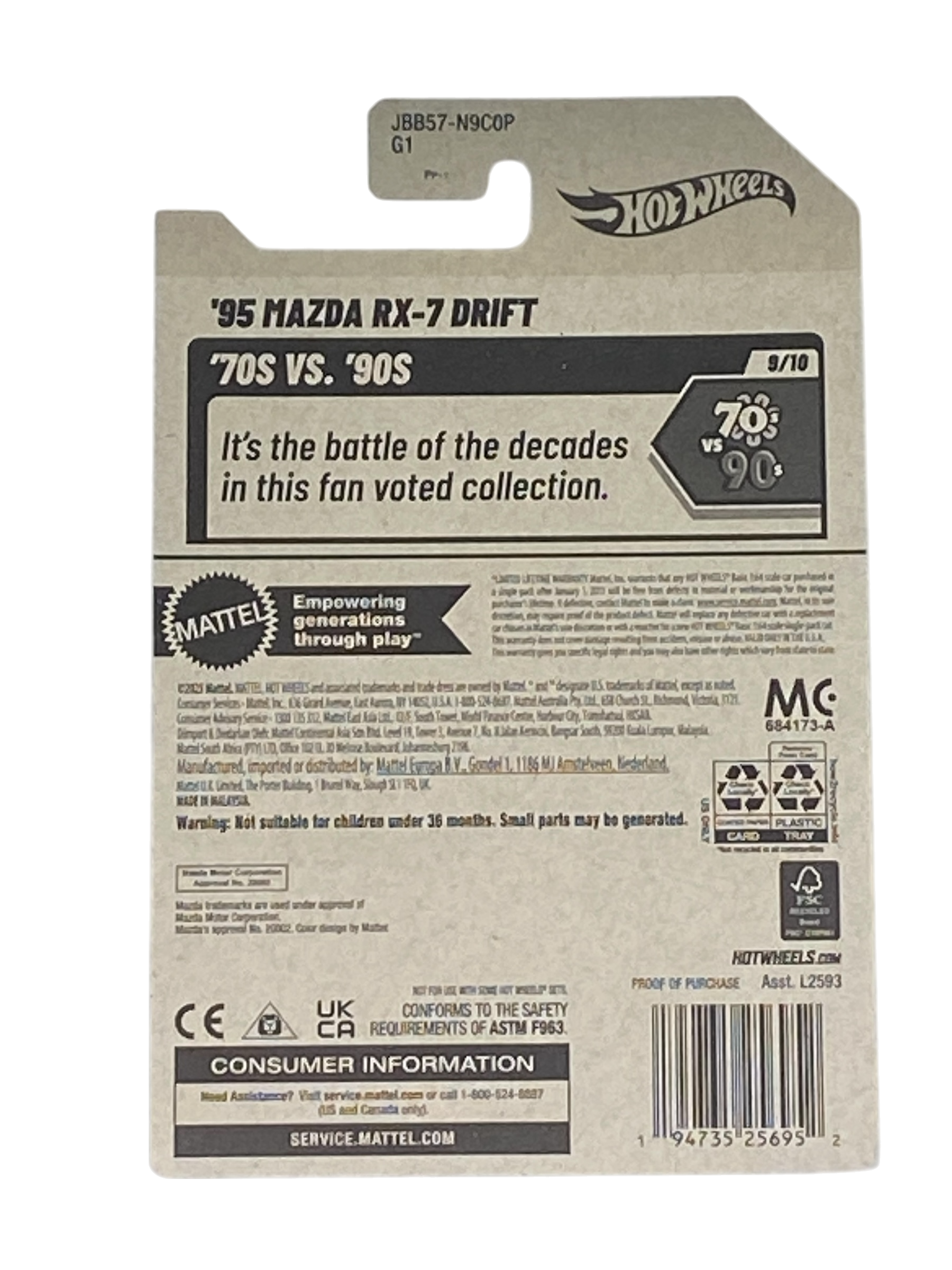 Hot Wheels '95 Mazda RX-7 Drift - '70s VS "90s Series 9/10