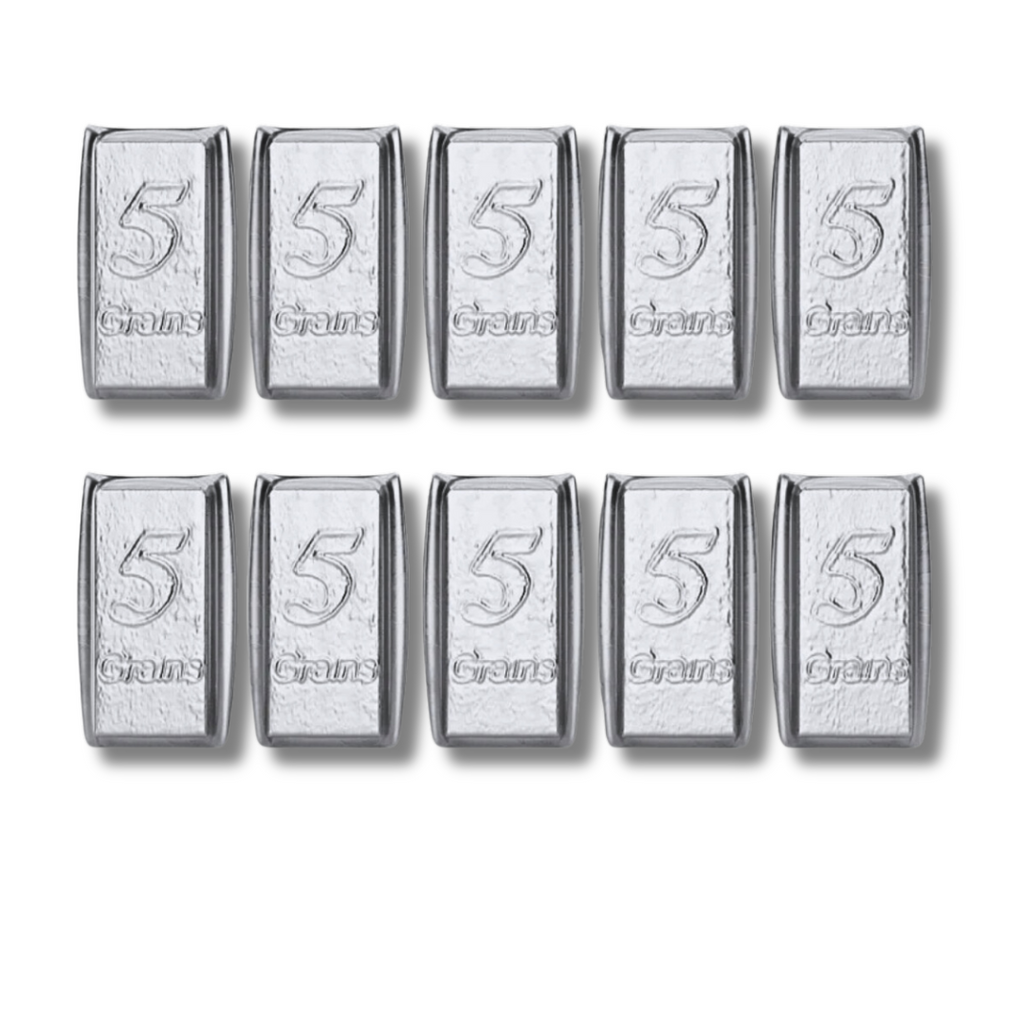 Lot of 10 – 5 Grain Solid Silver .999 Fine Micro Bars (1 Gram Total)