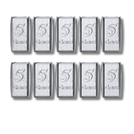 Lot of 10 – 5 Grain Solid Silver .999 Fine Micro Bars (1 Gram Total)