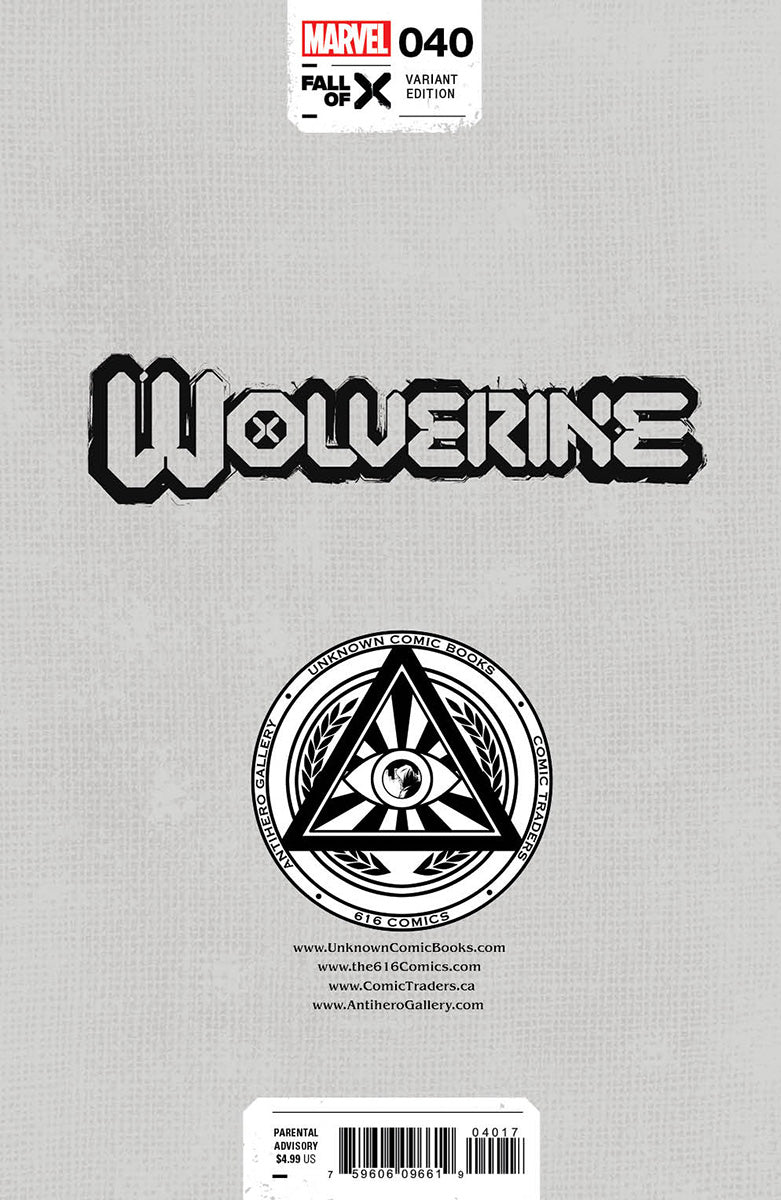 [Signed by Nathan Szerdy] WOLVERINE #40 [FALL] UNKNOWN COMICS NATHAN SZERDY EXCLUSIVE VIRGIN VAR [IN STOCK]