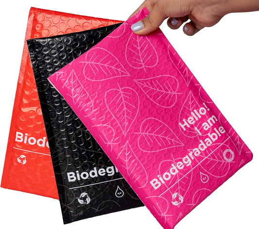 100% Biodegradable Bubble Mailers – 25-Pack | 6" x 10" | Eco-Friendly Padded Envelopes