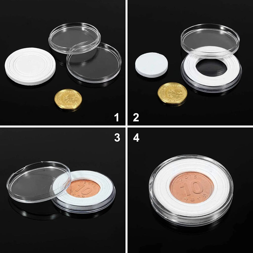 100-Piece Coin Capsule Storage Case | 30mm | Fits Silver Eagles, Quarters & More