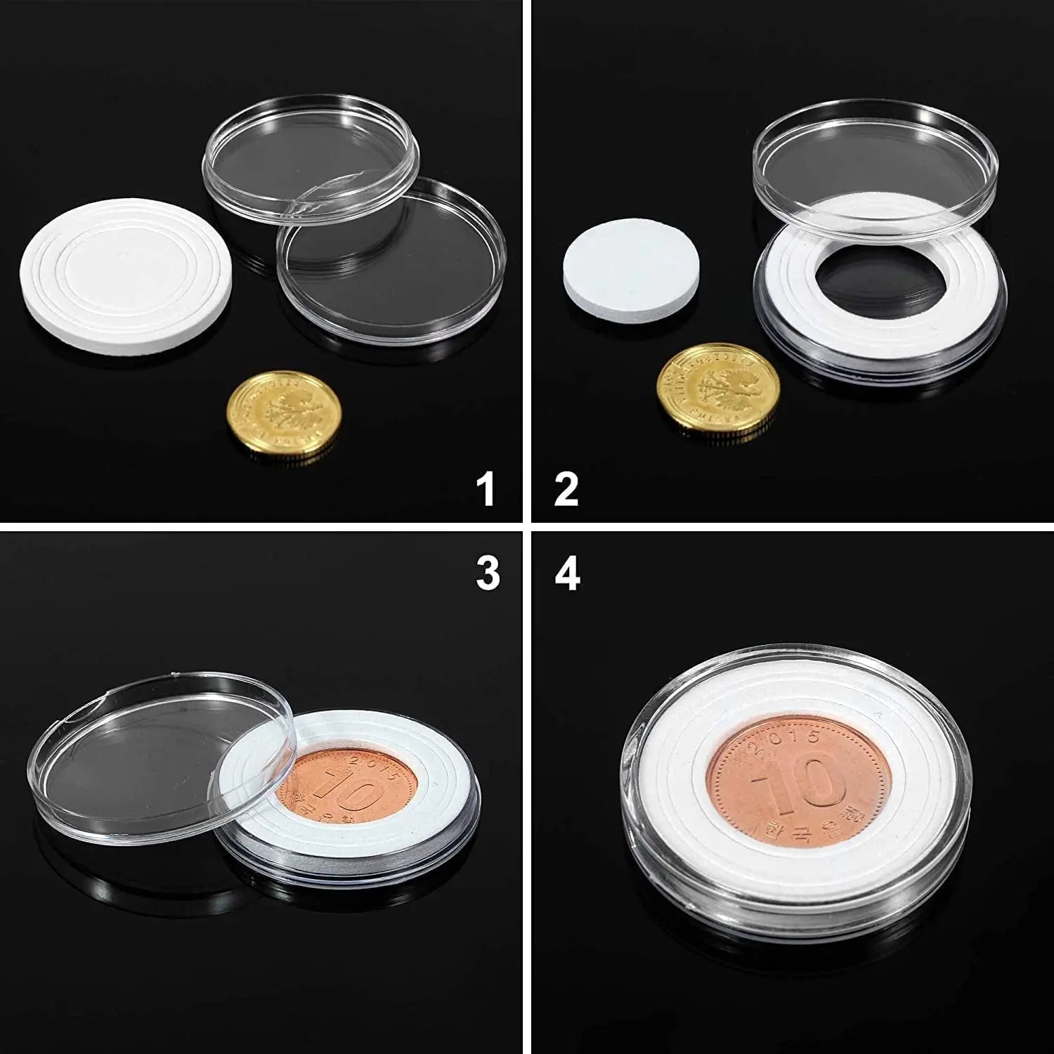 100-Piece Coin Capsule Storage Case | 30mm | Fits Silver Eagles, Quarters & More