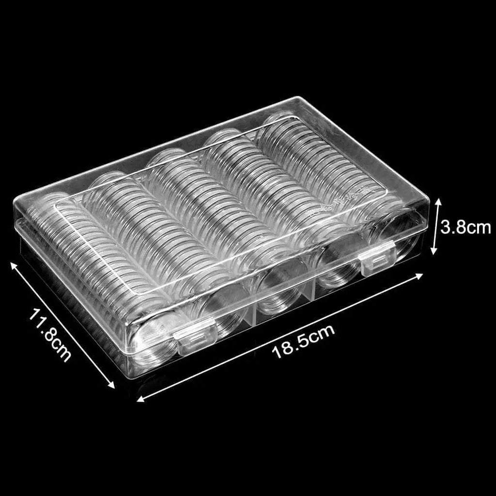100-Piece Coin Capsule Storage Case | 30mm | Fits Silver Eagles, Quarters & More